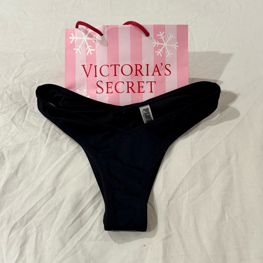 Victoria’s Secret PINK Black Thong Panty